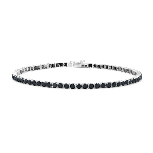 18kt Gold Ultra Light Tennis Black Diamond Bracelet (1.70mm)