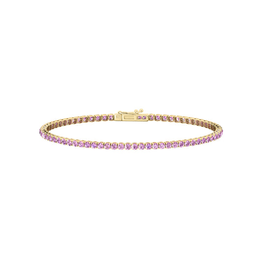 18kt Gold Ultra Light Tennis Pink Sapphire Bracelet (1.70mm)