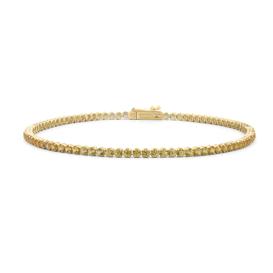 18kt Gold Ultra Light Tennis Yellow Sapphire Bracelet (1.70mm)