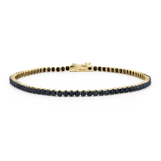 18kt Gold Ultra Light Tennis Black Diamond Bracelet (1.70mm)