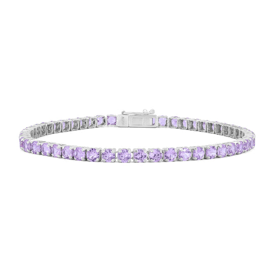 18kt Gold Ultra Light Tennis Pink Sapphire Bracelet (1.70mm)