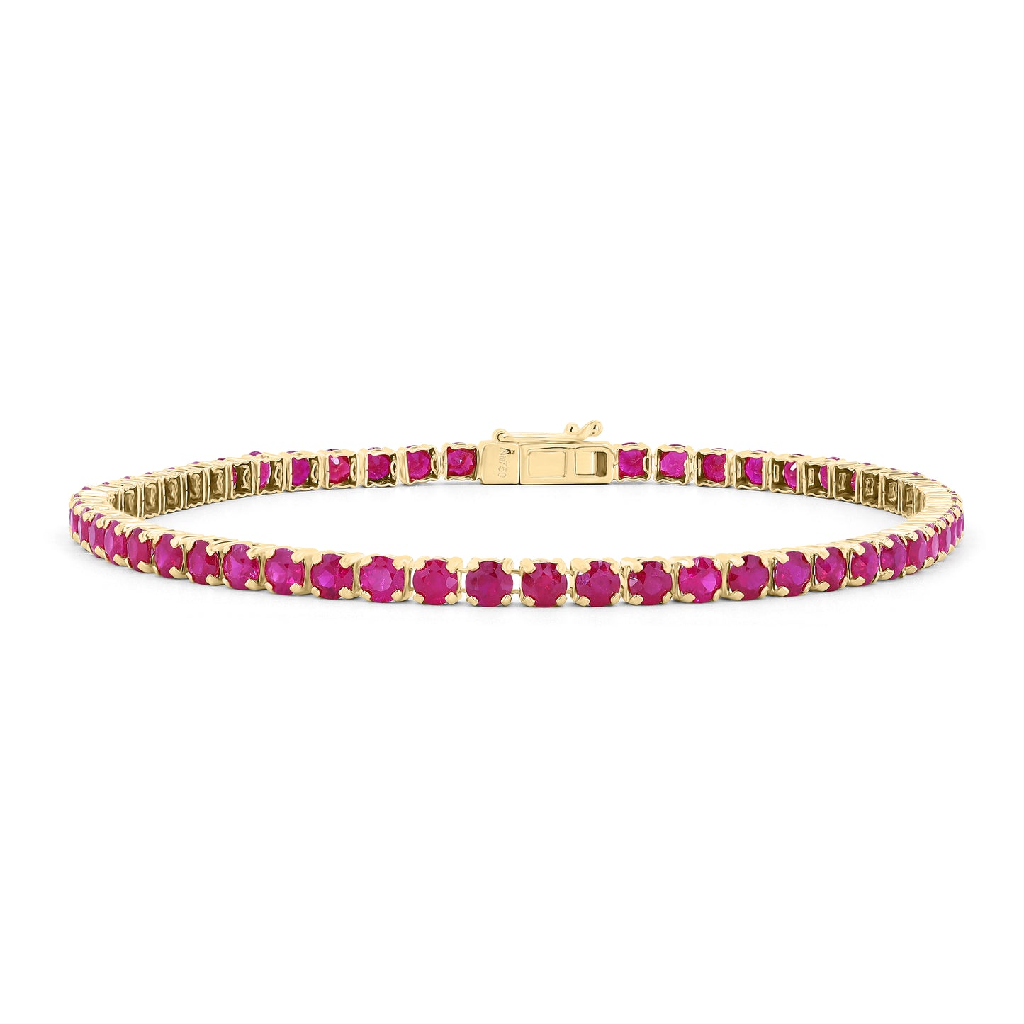 18kt Gold Ultra Light Tennis Ruby Bracelet (1.70mm)