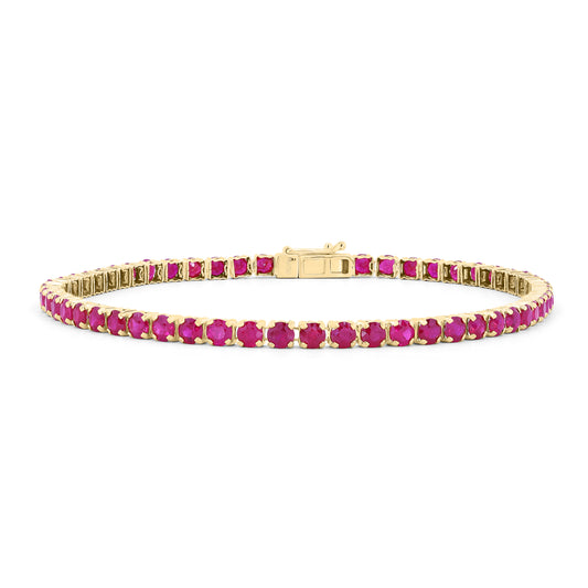 18kt Gold Ultra Light Tennis Ruby Bracelet (1.70mm)